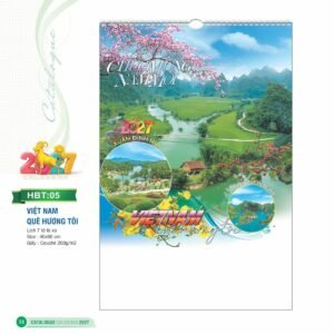 Lịch Treo Tường Lò Xo 2027 HBT Mẫu HBT05 (40 x 60cm) Quà Tết Công Đoàn Đầy Đủ Hóa Đơn VAT in logo doanh nghiệp quà tặng Tết tại Quà Tặng Công Đoàn