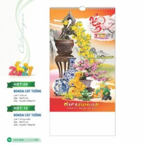 Lịch Treo Tường Lò Xo 2027 HBT Mẫu HBT10 (36 x 70cm) Quà Tết Công Đoàn Đầy Đủ Hóa Đơn VAT in logo doanh nghiệp quà tặng Tết tại Quà Tặng Công Đoàn