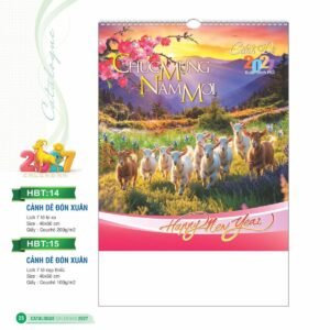 Lịch Treo Tường Lò Xo 2027 HBT Mẫu HBT14 (40 x 60cm) Quà Tết Công Đoàn Đầy Đủ Hóa Đơn VAT in logo doanh nghiệp quà tặng Tết tại Quà Tặng Công Đoàn
