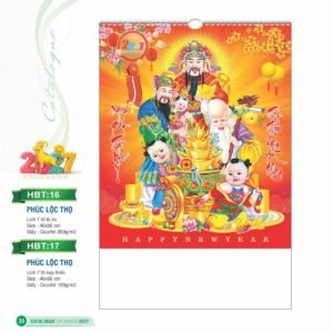 Lịch Treo Tường Lò Xo 2027 HBT Mẫu HBT17 - Phúc Lộc Thọ (40 x 60cm) Quà Tết Công Đoàn Đầy Đủ Hóa Đơn VAT in logo doanh nghiệp quà tặng Tết tại Quà Tặng Công Đoàn
