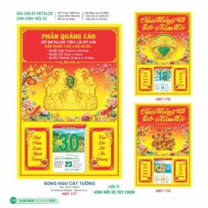 Lịch Bìa Treo 2027 HBT Mẫu HBT180 (15 x 19cm) Quà Tết Công Đoàn Đầy Đủ Hóa Đơn VAT in logo doanh nghiệp quà tặng Tết tại Quà Tặng Công Đoàn