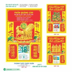 Lịch Bìa Treo 2027 HBT Mẫu HBT187 (15 x 19cm) Quà Tết Công Đoàn Đầy Đủ Hóa Đơn VAT in logo doanh nghiệp quà tặng Tết tại Quà Tặng Công Đoàn