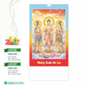 Lịch Treo Tường Lò Xo 2027 HBT Mẫu HBT26 (36 x 70cm) Quà Tết Công Đoàn Đầy Đủ Hóa Đơn VAT in logo doanh nghiệp quà tặng Tết tại Quà Tặng Công Đoàn