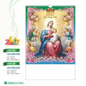 Lịch Treo Tường Lò Xo 2027 HBT Mẫu HBT29 (40 x 60cm) Quà Tết Công Đoàn Đầy Đủ Hóa Đơn VAT in logo doanh nghiệp quà tặng Tết tại Quà Tặng Công Đoàn