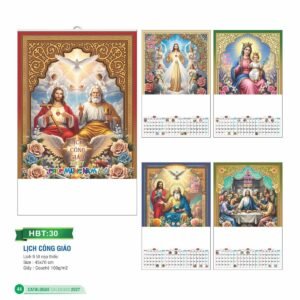 Lịch Treo Tường Nẹp Thiếc 2027 HBT Mẫu HBT31 (45 x 70cm) Quà Tết Công Đoàn Đầy Đủ Hóa Đơn VAT in logo doanh nghiệp quà tặng Tết tại Quà Tặng Công Đoàn