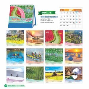 Lịch Để Bàn 2027 HBT Mẫu HBT39 (19 x 21cm) Quà Tết Công Đoàn Đầy Đủ Hóa Đơn VAT in logo doanh nghiệp quà tặng Tết tại Quà Tặng Công Đoàn