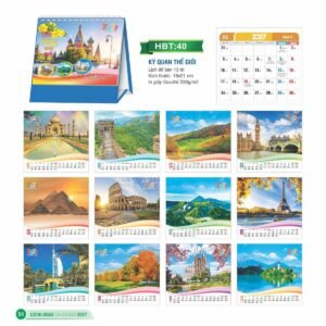 Lịch Để Bàn 2027 HBT Mẫu HBT41 (19 x 21cm) Quà Tết Công Đoàn Đầy Đủ Hóa Đơn VAT in logo doanh nghiệp quà tặng Tết tại Quà Tặng Công Đoàn