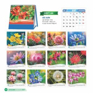 Lịch Để Bàn 2027 HBT Mẫu HBT44 (19 x 21cm) Quà Tết Công Đoàn Đầy Đủ Hóa Đơn VAT in logo doanh nghiệp quà tặng Tết tại Quà Tặng Công Đoàn