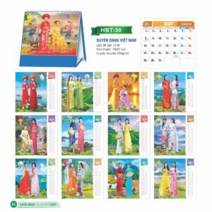 Lịch Để Bàn 2027 HBT Mẫu HBT50 (19 x 21cm) Quà Tết Công Đoàn Đầy Đủ Hóa Đơn VAT in logo doanh nghiệp quà tặng Tết tại Quà Tặng Công Đoàn