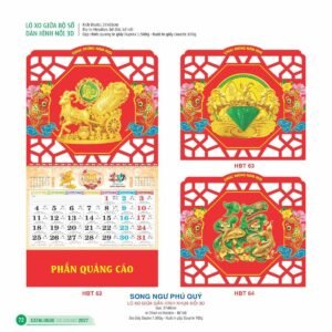Lịch Treo Tường Lò Xo 2027 HBT Mẫu HBT64 (37 x 68cm) Quà Tết Công Đoàn Đầy Đủ Hóa Đơn VAT in logo doanh nghiệp quà tặng Tết tại Quà Tặng Công Đoàn
