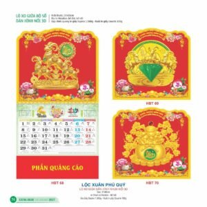 Lịch Treo Tường Lò Xo 2027 HBT Mẫu HBT70 (22  x  23 cm) Quà Tết Công Đoàn Đầy Đủ Hóa Đơn VAT in logo doanh nghiệp quà tặng Tết tại Quà Tặng Công Đoàn
