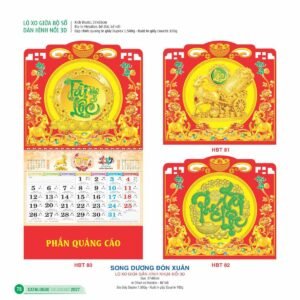 Lịch Treo Tường Lò Xo 2027 HBT Mẫu HBT82 (17  x  18 cm) Quà Tết Công Đoàn Đầy Đủ Hóa Đơn VAT in logo doanh nghiệp quà tặng Tết tại Quà Tặng Công Đoàn