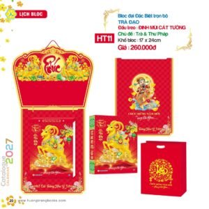 Lịch Bloc Đại Đặc Biệt 2027 HT Mẫu HT11 - Cát Tường Như Ý (17 x 24cm) Quà Tết Công Đoàn Đầy Đủ Hóa Đơn VAT in logo doanh nghiệp quà tặng Tết tại Quà Tặng Công Đoàn