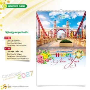 Lịch Treo Tường 2027 HT Mẫu HT37 (40 x 60cm) Quà Tết Công Đoàn Đầy Đủ Hóa Đơn VAT in logo doanh nghiệp quà tặng Tết tại Quà Tặng Công Đoàn