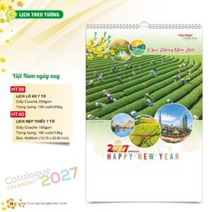 Lịch Treo Tường 2027 HT Mẫu HT39 (40 x 60cm) Quà Tết Công Đoàn Đầy Đủ Hóa Đơn VAT in logo doanh nghiệp quà tặng Tết tại Quà Tặng Công Đoàn
