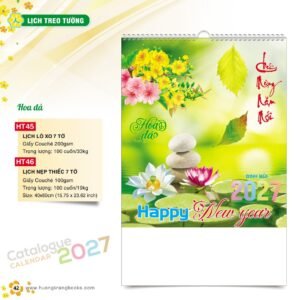 Lịch Treo Tường 2027 HT Mẫu HT45 (40 x 60cm) Quà Tết Công Đoàn Đầy Đủ Hóa Đơn VAT in logo doanh nghiệp quà tặng Tết tại Quà Tặng Công Đoàn