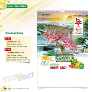 Lịch Treo Tường 2027 HT Mẫu HT47 (40 x 60cm) Quà Tết Công Đoàn Đầy Đủ Hóa Đơn VAT in logo doanh nghiệp quà tặng Tết tại Quà Tặng Công Đoàn