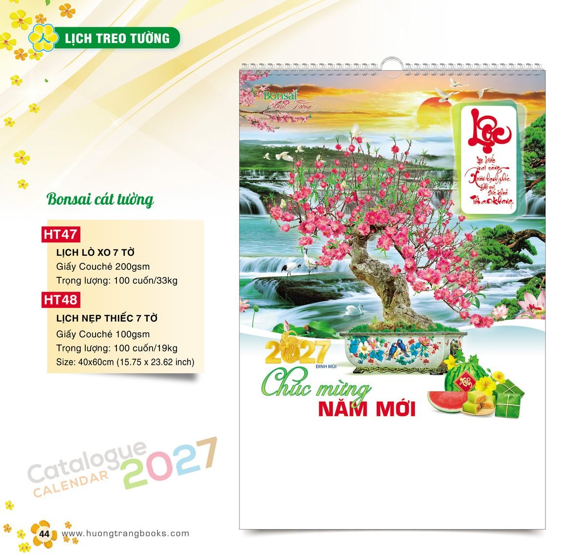 Lịch Treo Tường 2027 HT Mẫu HT47 (40 x 60cm) Quà Tết Công Đoàn Đầy Đủ Hóa Đơn VAT Lịch Treo Tường 2027 HT Mẫu HT47 (40 x 60cm) Quà Tết Công Đoàn Đầy Đủ Hóa Đơn VAT in logo doanh nghiệp quà tặng Tết tại Quà Tặng Công Đoàn