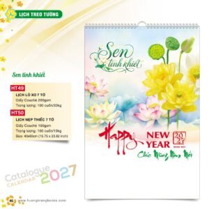 Lịch Treo Tường 2027 HT Mẫu HT49 (40 x 60cm) Quà Tết Công Đoàn Đầy Đủ Hóa Đơn VAT in logo doanh nghiệp quà tặng Tết tại Quà Tặng Công Đoàn