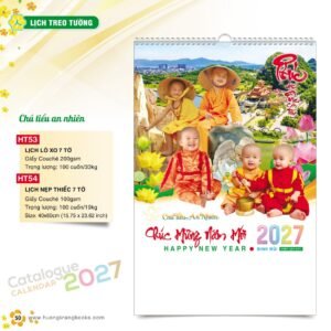 Lịch Treo Tường 2027 HT Mẫu HT53 (40 x 60cm) Quà Tết Công Đoàn Đầy Đủ Hóa Đơn VAT in logo doanh nghiệp quà tặng Tết tại Quà Tặng Công Đoàn