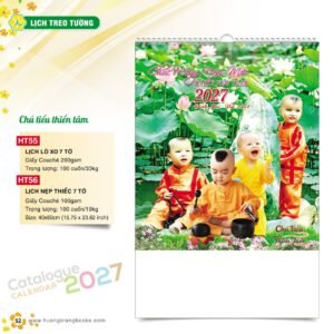 Lịch Bloc 2027 HT Mẫu HT55 (29 x 41 cm) Quà Tết Công Đoàn Đầy Đủ Hóa Đơn VAT in logo doanh nghiệp quà tặng Tết tại Quà Tặng Công Đoàn