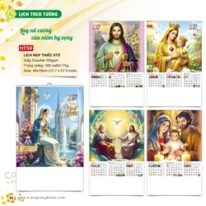 Lịch Treo Tường Nẹp Thiếc 2027 HT Mẫu HT59 (45 x 70cm) Quà Tết Công Đoàn Đầy Đủ Hóa Đơn VAT in logo doanh nghiệp quà tặng Tết tại Quà Tặng Công Đoàn