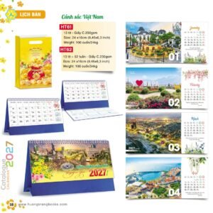 Lịch Để Bàn 2027 HT Mẫu HT61 (24 x 16cm) Quà Tết Công Đoàn Đầy Đủ Hóa Đơn VAT in logo doanh nghiệp quà tặng Tết tại Quà Tặng Công Đoàn