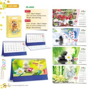 Lịch Để Bàn 2027 HT Mẫu HT71 (24 x 16cm) Quà Tết Công Đoàn Đầy Đủ Hóa Đơn VAT in logo doanh nghiệp quà tặng Tết tại Quà Tặng Công Đoàn