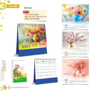 Lịch Để Bàn 2027 HT Mẫu HT77 (18 x 21cm) Quà Tết Công Đoàn Đầy Đủ Hóa Đơn VAT in logo doanh nghiệp quà tặng Tết tại Quà Tặng Công Đoàn