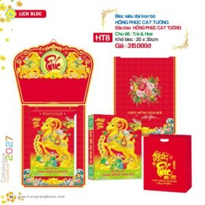 Lịch Bloc Siêu Đại 2027 HT Mẫu HT8 (20 x 30cm) Quà Tết Công Đoàn Đầy Đủ Hóa Đơn VAT in logo doanh nghiệp quà tặng Tết tại Quà Tặng Công Đoàn