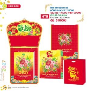 Lịch Bloc Siêu Đại 2027 HT Mẫu HT9 (20 x 30cm) Quà Tết Công Đoàn Đầy Đủ Hóa Đơn VAT in logo doanh nghiệp quà tặng Tết tại Quà Tặng Công Đoàn