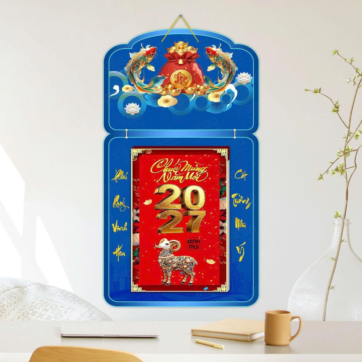 Lịch Khánh Gỗ Lamina 2 Đầu 2027 LM2D_052 - Quà Tặng Công Đoàn