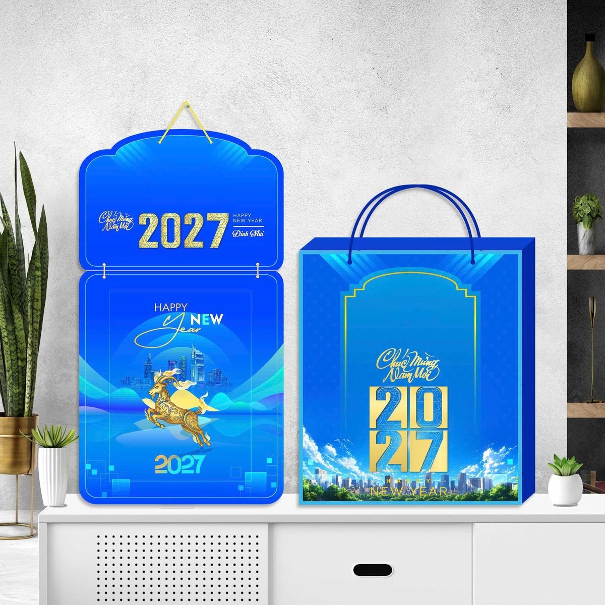Lịch Khánh Gỗ Lamina 2 Đầu 2027 LM2D_056 - Quà Tặng Công Đoàn