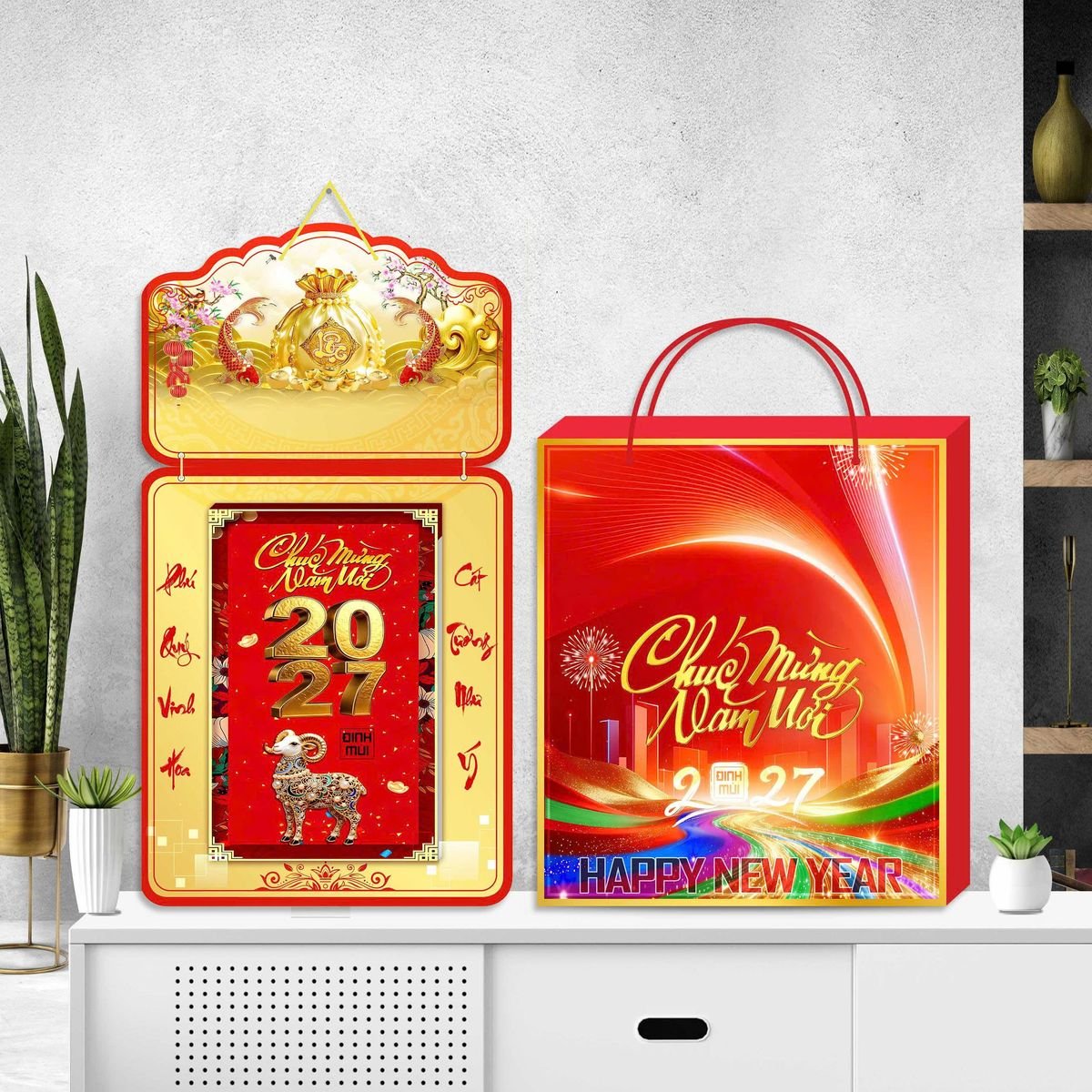 Lịch Khánh Gỗ Lamina 2 Đầu 2027 LM2D_057 - Quà Tặng Công Đoàn