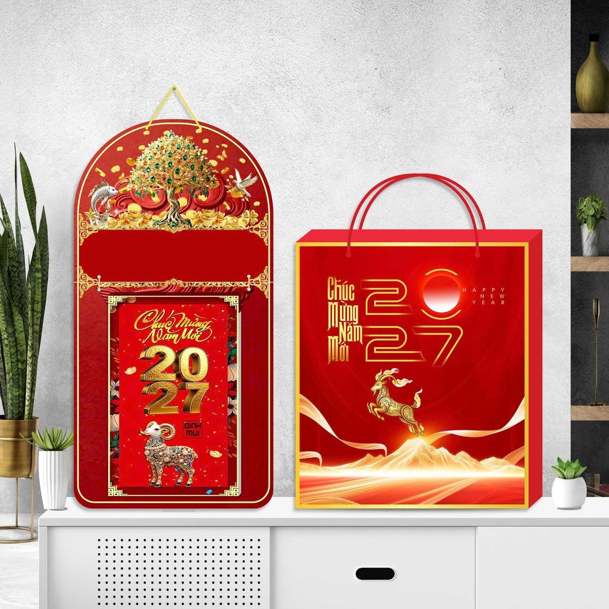 Lịch Khánh Gỗ Lamina 2 Đầu 2027 LM2D_058 - Quà Tặng Công Đoàn