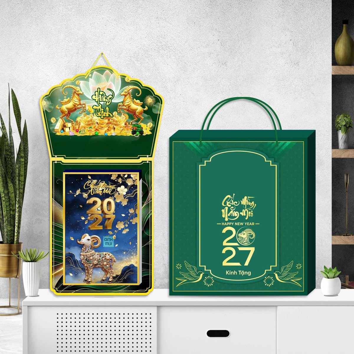 Lịch Khánh Gỗ Lamina 2 Đầu 2027 LM2D_059 - Quà Tặng Công Đoàn