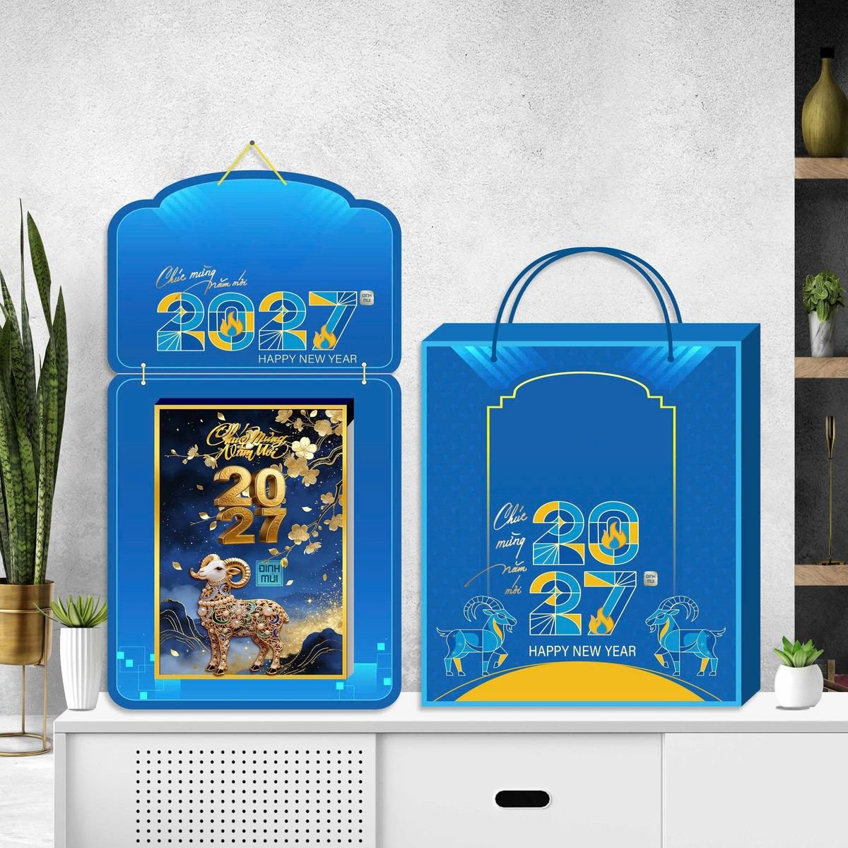 Lịch Khánh Gỗ Lamina 2 Đầu 2027 LM2D_065 - Quà Tặng Công Đoàn