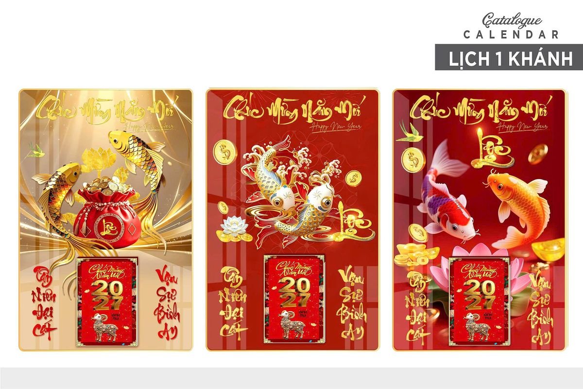Lịch Gỗ Lamina Cao Cấp 40x60cm 2027 LM406_010 - Quà Tặng Công Đoàn