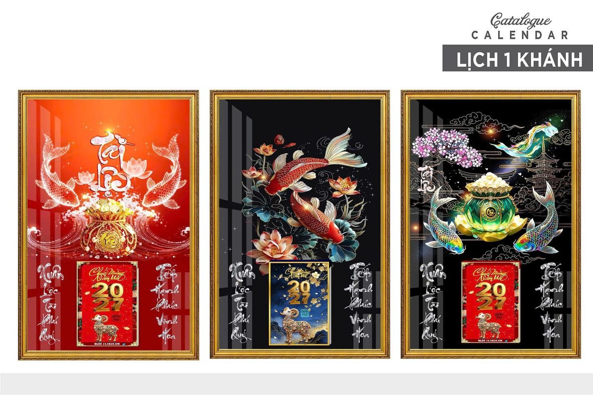 Lịch Gỗ Lamina Cao Cấp 40x60cm 2027 LM406_012 - Quà Tặng Công Đoàn