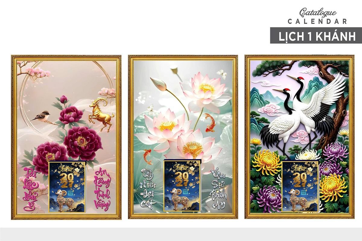 Lịch Gỗ Lamina Cao Cấp 40x60cm 2027 LM406_013 - Quà Tặng Công Đoàn