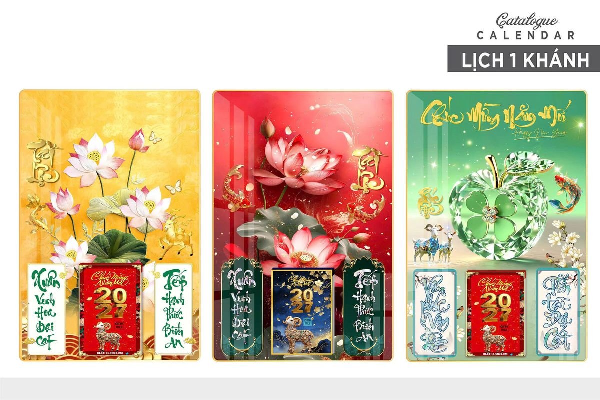 Lịch Gỗ Lamina Cao Cấp 40x60cm 2027 LM406_015 - Quà Tặng Công Đoàn