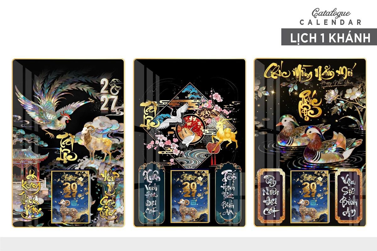 Lịch Gỗ Lamina Cao Cấp 40x60cm 2027 LM406_017 - Quà Tặng Công Đoàn