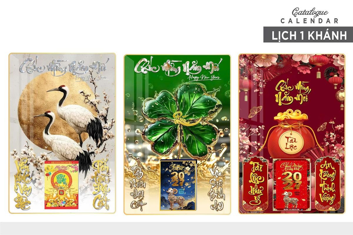 Lịch Gỗ Lamina Cao Cấp 40x60cm 2027 LM406_018 - Quà Tặng Công Đoàn