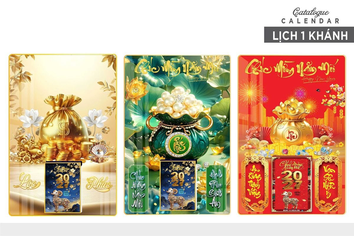 Lịch Gỗ Lamina Cao Cấp 40x60cm 2027 LM406_019 - Quà Tặng Công Đoàn