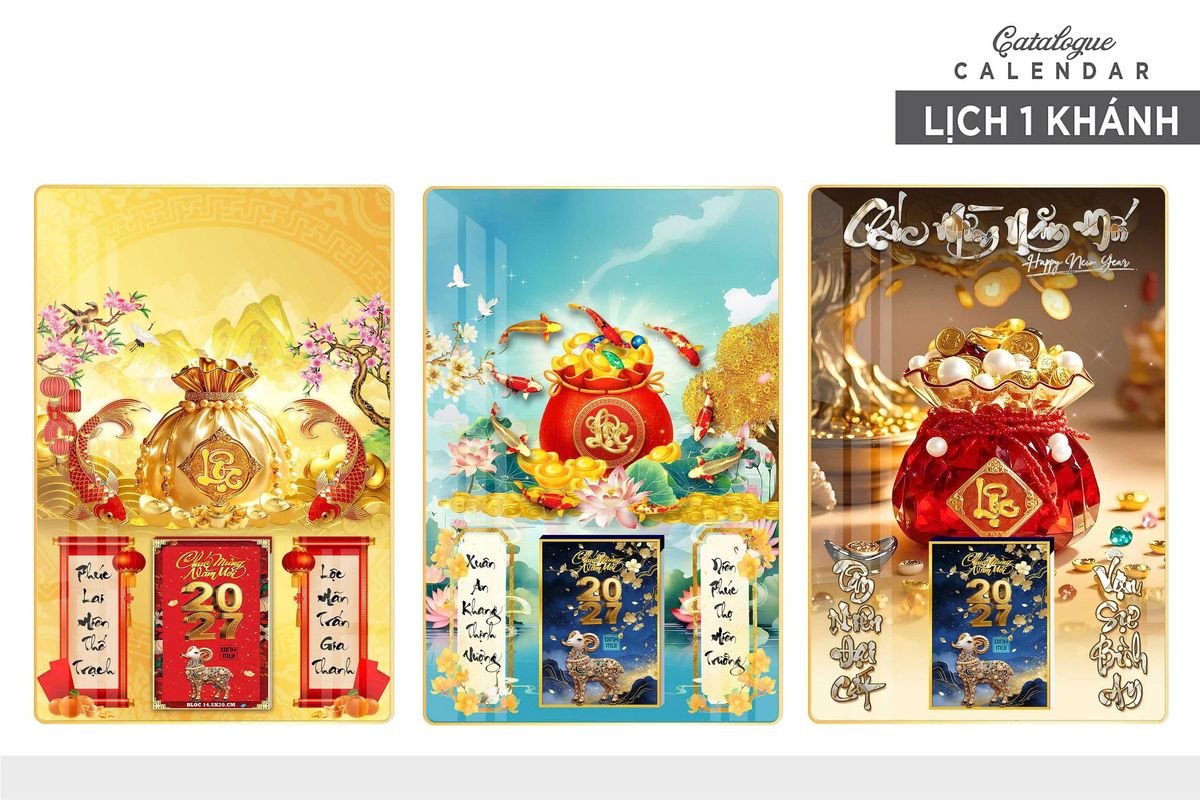 Lịch Gỗ Lamina Cao Cấp 40x60cm 2027 LM406_028 - Quà Tặng Công Đoàn