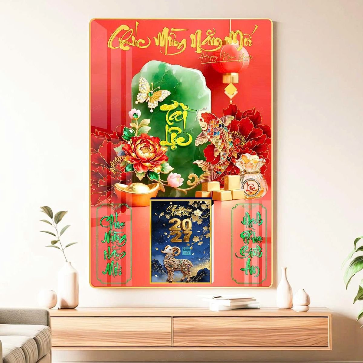 Lịch Gỗ Lamina Cao Cấp 40x60cm 2027 LM406_047 - Quà Tặng Công Đoàn