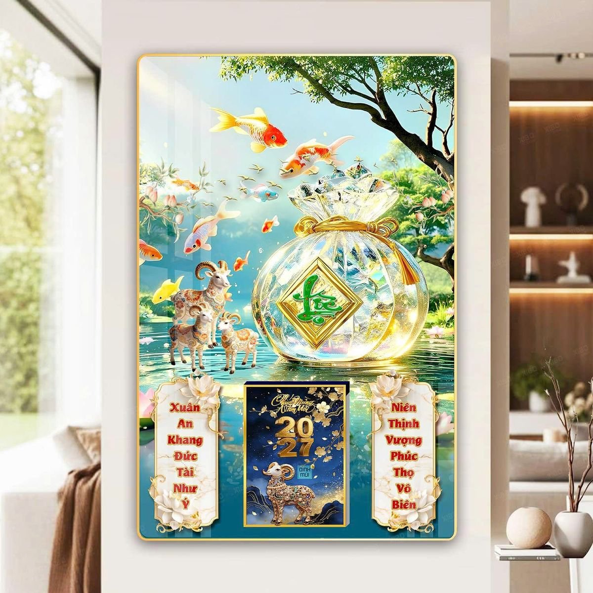 Lịch Gỗ Lamina Cao Cấp 40x60cm 2027 LM406_056 - Quà Tặng Công Đoàn