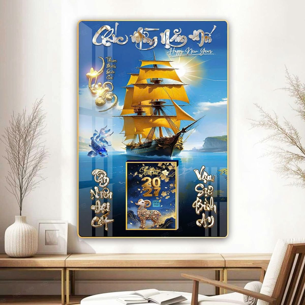 Lịch Gỗ Lamina Cao Cấp 40x60cm 2027 LM406_064 - Quà Tặng Công Đoàn