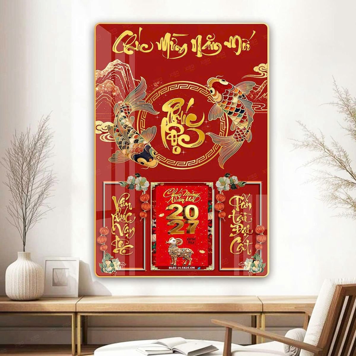 Lịch Gỗ Lamina Cao Cấp 40x60cm 2027 LM406_065 - Quà Tặng Công Đoàn