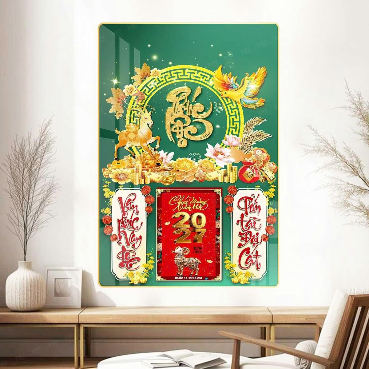 Lịch Gỗ Lamina Cao Cấp 40x60cm 2027 LM406_066 - Quà Tặng Công Đoàn